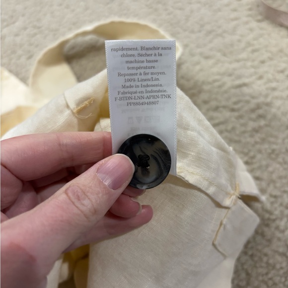 Everlane NEW Women's Off-White Apron Linen Tank Top Crisscross Back Size 6 - Picture 8 of 8